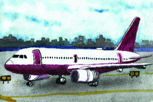 Airplane on at Gate Watercolor Style – Crafts & Design Amp