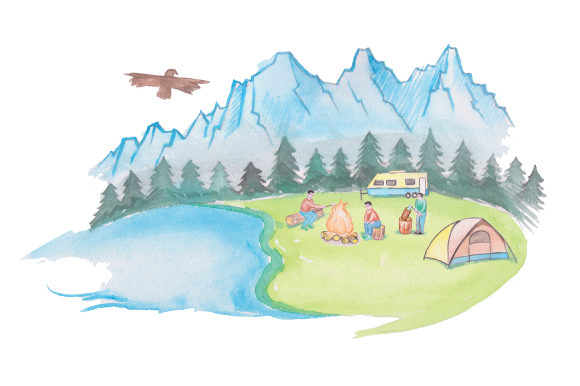 Campsite in Watercolor: Nature Amp Crafts Review