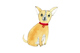 Chihuahua Watercolor in Dog Crafts & Brand Design