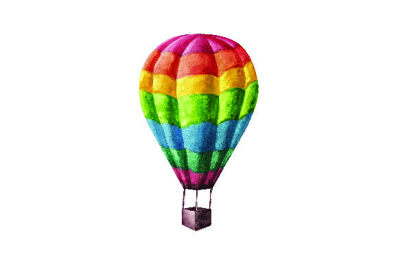 Colorful Hot Air Balloon - Watercolor Style