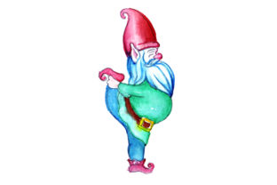Gnome Doing Yoga in Watercolor Style: Crafts & Designs Amp Gem