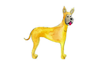 Great Dane Watercolor Art for Crafts & Dog Lovers