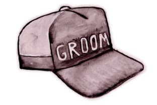 Groom Hat in Watercolor Wedding Crafts