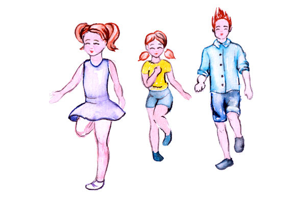Kids Running Around in Watercolor Style: A Crafts Review