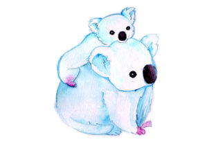 Koala with Baby Watercolor for Australian Crafts