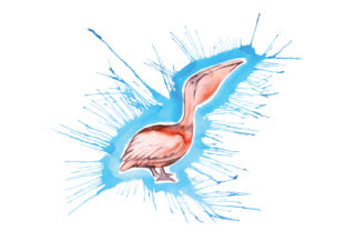 Pelican Paint Splatter Watercolor for Crafts & Animals