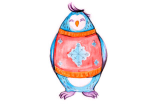 Penguin Dad in Watercolor: Crafts & Animal Projects