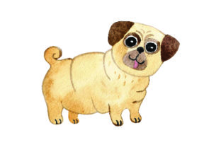 Pug Watercolor Design: Handmade Dog Crafts That Sell