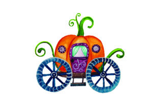 Pumpkin Carriage Watercolor: Thanksgiving Crafts & Branding