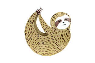 Sloth Yoga Watercolor: Crafts & Animal Branding Asset