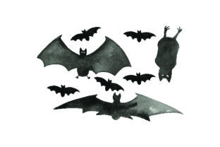 Spooky Bats Watercolor for Halloween Crafts