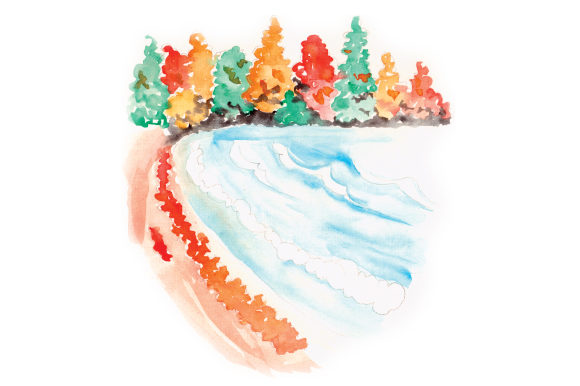 Watercolor Beach in Autumn: Australia Crafts