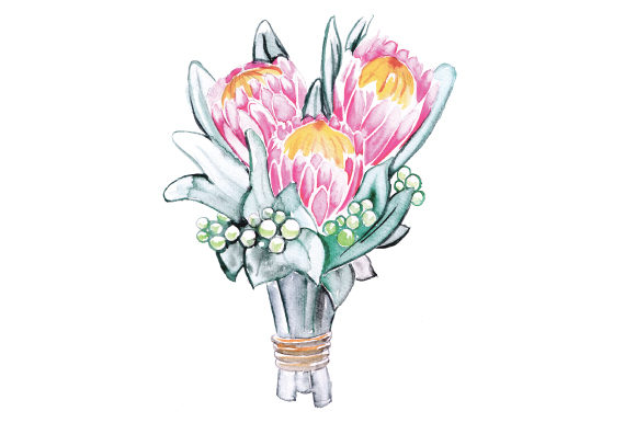 Watercolor Proteas in Bouquet: An Embroidery Designer’s Review