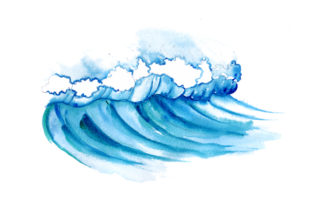 Wave in Watercolor Style: Australian Craft Design for Blogs