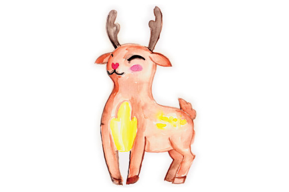 Woodland Animal Watercolor Deer: Crafts & Animals Visual